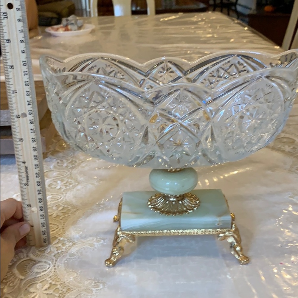 Oval marble/crystal serving bowl - Picture 2 of 3